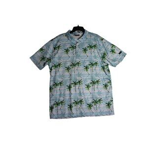 Yatta Golf Short Sleeve Performance Hawaiian Palm Tree Polo Shirt Mens XXL 2XL